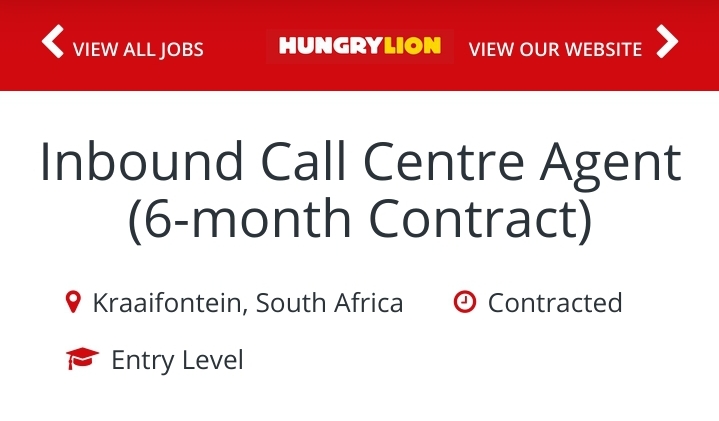 Hungry Lion Call Centre Agent