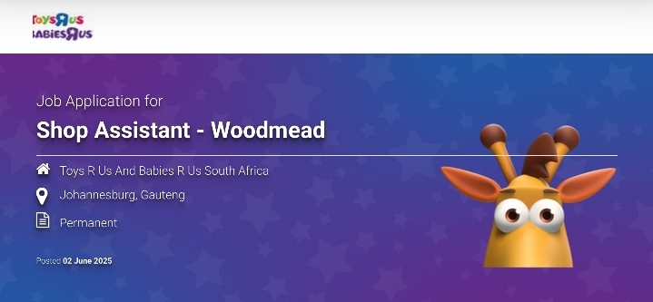 Shop Assistant at Toysrus babiesrus